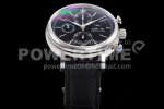 IWC Portofino Chronograph SS Black Dial on Black Leather Strap A7750 Super Clone Watch - Image 5