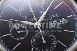 IWC Portofino Chronograph SS Black Dial on Black Leather Strap A7750 Super Clone Watch - Image 8