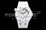 Audemars Piguet Royal Oak Offshore Diver White Ceramic IPF Best Edition on Rubber Strap A3120 Super Clone Watch