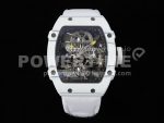 Richard Mille Replica Watches RM027-02 RMF Real Tourbillon White Nylon Strap 1:1 Fake watches Super Clone Watch