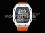 Richard Mille Replica Watches RM027-02 RMF Real Tourbillon Orange Nylon Strap 1:1 Fake watches Super Clone Watch