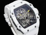 Richard Mille RM027-02 Nadal Real Tourbillon RMF Best Edition White Forge Carbon Black Inner Bezel on White Rubber Strap Super Clone Watch - Image 2