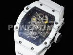 Richard Mille RM027-02 Nadal Real Tourbillon RMF Best Edition White Forge Carbon Black Inner Bezel on White Rubber Strap Super Clone Watch - Image 3