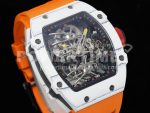 Richard Mille RM027-02 Nadal Real Tourbillon RMF Best Edition White Forge Carbon Black Inner Bezel on Orange Rubber Strap Super Clone Watch - Image 2