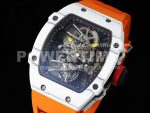 Richard Mille RM027-02 Nadal Real Tourbillon RMF Best Edition White Forge Carbon Black Inner Bezel on Orange Rubber Strap Super Clone Watch - Image 3