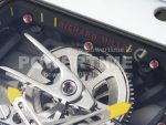 Richard Mille RM027-02 Nadal Real Tourbillon RMF Best Edition White Forge Carbon Black Inner Bezel on Orange Rubber Strap Super Clone Watch - Image 4