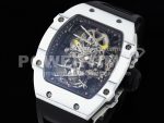 Richard Mille RM027-02 Nadal Real Tourbillon RMF Best Edition White Forge Carbon Black Inner Bezel on Black Rubber Strap Super Clone Watch - Image 3