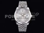 Rolex DateJust 41 SS Fluted Bezel KING 1:1 Best Edition 904L Steel Silver Stick Dial on Jubilee Bracelet VR3235 Super Clone Watch