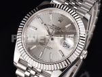 Rolex DateJust 41 SS Fluted Bezel KING 1:1 Best Edition 904L Steel Silver Stick Dial on Jubilee Bracelet VR3235 Super Clone Watch - Image 2
