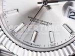 Rolex DateJust 41 SS Fluted Bezel KING 1:1 Best Edition 904L Steel Silver Stick Dial on Jubilee Bracelet VR3235 Super Clone Watch - Image 5