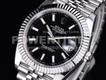 Rolex DateJust 41 SS Fluted Bezel KING 1:1 Best Edition 904L Steel Black Stick Dial on Jubilee Bracelet VR3235 Super Clone Watch - Image 3