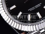 Rolex DateJust 41 SS Fluted Bezel KING 1:1 Best Edition 904L Steel Black Stick Dial on Jubilee Bracelet VR3235 Super Clone Watch - Image 6