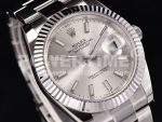 Rolex DateJust 41 SS Fluted Bezel KING 1:1 Best Edition 904L Steel Silver Dial on Oyster Bracelet VR3235 Super Clone Watch - Image 3