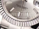 Rolex DateJust 41 SS Fluted Bezel KING 1:1 Best Edition 904L Steel Silver Dial on Oyster Bracelet VR3235 Super Clone Watch - Image 5