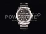 Rolex DateJust 41 SS Fluted Bezel KING 1:1 Best Edition 904L Steel Grey Dial on Oyster Bracelet VR3235 Super Clone Watch