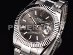 Rolex DateJust 41 SS Fluted Bezel KING 1:1 Best Edition 904L Steel Grey Dial on Oyster Bracelet VR3235 Super Clone Watch - Image 2