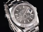 Rolex DateJust 41 SS Fluted Bezel KING 1:1 Best Edition 904L Steel Grey Dial on Oyster Bracelet VR3235 Super Clone Watch - Image 3