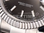 Rolex DateJust 41 SS Fluted Bezel KING 1:1 Best Edition 904L Steel Grey Dial on Oyster Bracelet VR3235 Super Clone Watch - Image 5
