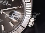 Rolex DateJust 41 SS Fluted Bezel KING 1:1 Best Edition 904L Steel Grey Dial on Oyster Bracelet VR3235 Super Clone Watch - Image 6