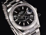 Rolex DateJust 41 SS Fluted Bezel KING 1:1 Best Edition 904L Steel Black Dial on Oyster Bracelet VR3235 Super Clone Watch - Image 3