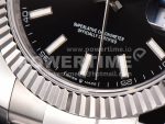 Rolex DateJust 41 SS Fluted Bezel KING 1:1 Best Edition 904L Steel Black Dial on Oyster Bracelet VR3235 Super Clone Watch - Image 5