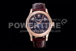 Patek Philippe Complications 5205R RG GRF Best Edition Black Dial on Brown Leather Strap A324 Super Clone Watch
