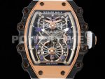 Richard Mille RM21-01 RG Tourbillon RMF Best Edition Skeleton Dial on White Rubber Strap Super Clone Watch - Image 3
