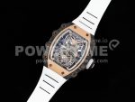 Richard Mille RM21-01 RG Tourbillon RMF Best Edition Skeleton Dial on White Rubber Strap Super Clone Watch - Image 2
