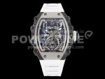 Richard Mille Replica Watches RM21-01 RMF Tourbillon White Rubber Strap 1:1 Fake watches Super Clone Watch