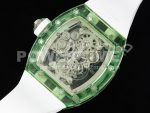 Richard Mille Replica Watches RM56-01 Green Transparent Tourbillon RMF Skeleton Dial White Rubber Strap 1:1 Fake watches Super Clone Watch - Image 8