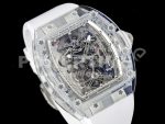 Richard Mille Replica Watches RM56-01 Transparent Tourbillon RMF Skeleton Dial White Rubber Strap 1:1 Fake watches Super Clone Watch - Image 2