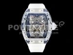 Richard Mille RM56-01 Transparent Tourbillon RMF Best Edition Skeleton Dial Black Inner Bezel on Transparent Rubber Strap Super Clone Watch