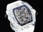 Richard Mille RM56-01 Transparent Tourbillon RMF Best Edition Skeleton Dial Black Inner Bezel on Transparent Rubber Strap Super Clone Watch - Image 2