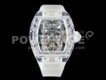 Richard Mille Replica Watches RM56-01 Tourbillon RMF Skeleton Dial Transparent Rubber Strap 1:1 Fake watches Super Clone Watch