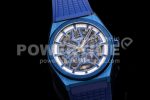 Zenith Defy Classic LF 1:1 Best Edition Skeleton Blue Dial White inner shadow blue bezel on blue rubber strap A2892 Super Clone Watch - Image 2