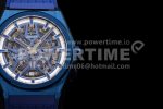 Zenith Defy Classic LF 1:1 Best Edition Skeleton Blue Dial White inner shadow blue bezel on blue rubber strap A2892 Super Clone Watch - Image 4