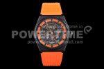 Zenith Defy Classic LF 1:1 Best Edition Skeleton Orange Dial Black Bezel on Orange rubber strap A2892 Super Clone Watch