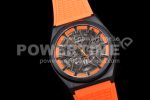 Zenith Defy Classic LF 1:1 Best Edition Skeleton Orange Dial Black Bezel on Orange rubber strap A2892 Super Clone Watch - Image 2