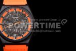 Zenith Defy Classic LF 1:1 Best Edition Skeleton Orange Dial Black Bezel on Orange rubber strap A2892 Super Clone Watch - Image 4