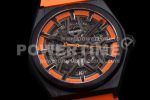Zenith Defy Classic LF 1:1 Best Edition Skeleton Orange Dial Black Bezel on Orange rubber strap A2892 Super Clone Watch - Image 6