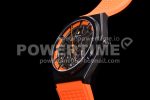 Zenith Defy Classic LF 1:1 Best Edition Skeleton Orange Dial Black Bezel on Orange rubber strap A2892 Super Clone Watch - Image 8