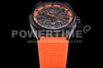 Zenith Defy Classic LF 1:1 Best Edition Skeleton Orange Dial Black Bezel on Orange rubber strap A2892 Super Clone Watch - Image 5