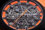 Zenith Defy Classic LF 1:1 Best Edition Skeleton Orange Dial Black Bezel on Orange rubber strap A2892 Super Clone Watch - Image 7