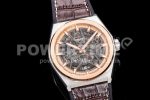 Zenith Defy Classic LF 1:1 Best Edition Skeleton Black Dial Rose gold Bezel on Brown Gummy Strap A2892 Super Clone Watch - Image 2