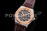 Zenith Defy Classic LF 1:1 Best Edition Skeleton Black Dial Rose gold Bezel on Brown Gummy Strap A2892 Super Clone Watch - Image 3