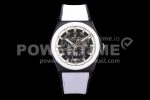 Zenith Defy Classic LF 1:1 Best Edition Skeleton Black Dial White Bezel on White Gummy Strap A2892 Super Clone Watch