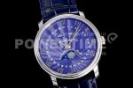 Blancpain Villeret 6654 SS Complicated Function OMF 1:1 Best Edition Blue Dial on Blue Leather Strap A6654 Super Clone Watch V3 - Image 3