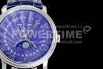 Blancpain Villeret 6654 SS Complicated Function OMF 1:1 Best Edition Blue Dial on Blue Leather Strap A6654 Super Clone Watch V3 - Image 5