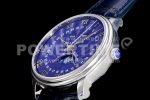 Blancpain Villeret 6654 SS Complicated Function OMF 1:1 Best Edition Blue Dial on Blue Leather Strap A6654 Super Clone Watch V3 - Image 6