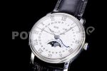 Blancpain Villeret 6654 SS Complicated Function OMF 1:1 Best Edition White Dial on Black Leather Strap A6654 Super Clone Watch V3 - Image 3